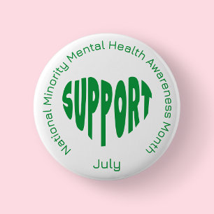 Maand van de geestelijke gezondheid van minderhede ronde button 5,7 cm