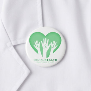Maand van de geestelijke gezondheidszorg ronde button 5,7 cm