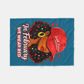 Maand van de hartziekte bewustwording in februari fleece deken (Voorkant (Horizontaal))