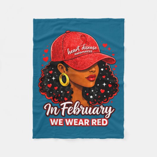 Maand van de hartziekte bewustwording in februari fleece deken (Voorkant)