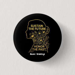 Maand van de Vrouwengeschiedenis Eco-Feministische Ronde Button 3,2 Cm