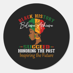 Maand van de zwarte geschiedenis geloven bereiken  ronde sticker