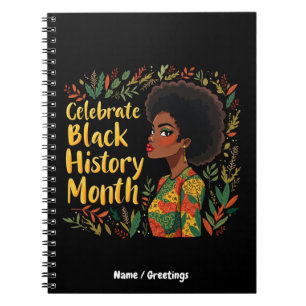 Maand van de zwarte geschiedenis vieren Eer Afro-A Notitieboek