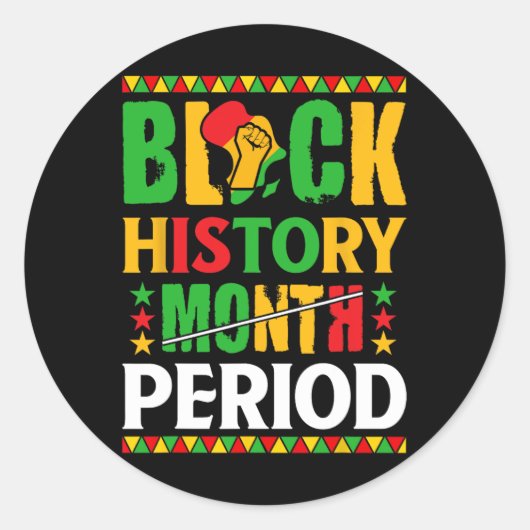 Maand van de zwarte geschiedenisperiode Afro-Ameri Ronde Sticker (Voorkant)