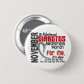 maand van diabetes voor me elke maand ronde button 5,7 cm (Voorkant /achterkant)
