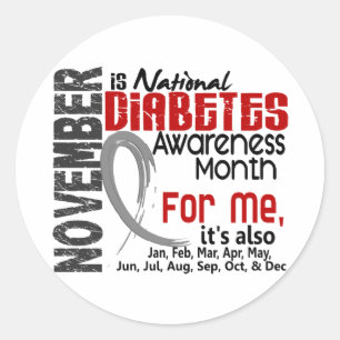 maand van diabetes voor me elke maand ronde sticker
