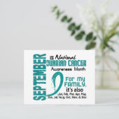 Maand van eierstokkanker voor mijn familie briefkaart (Staand voorkant)