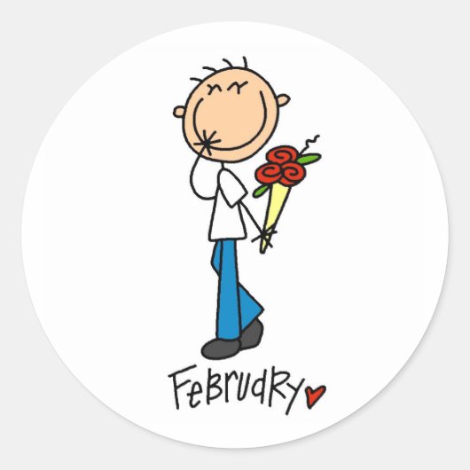 Maand van februari ronde sticker (Voorkant)
