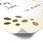 Maand van het jaar leren pastel beige poster (Hoek)