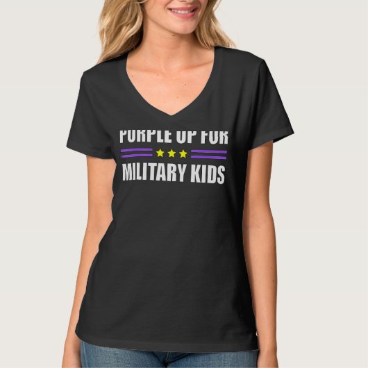 Maand van het militair Paars voor militaire doelei T-shirt (Voorkant)