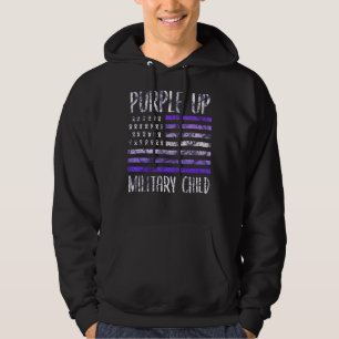 Maand van het militaire kind 2022 Paars voor miljo Hoodie