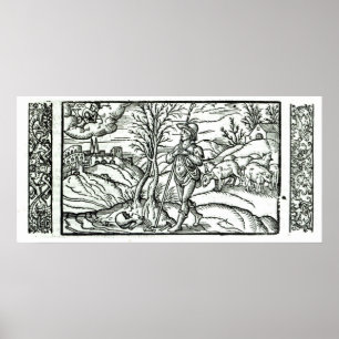 Maand van januari van een kalender van de schapenh poster