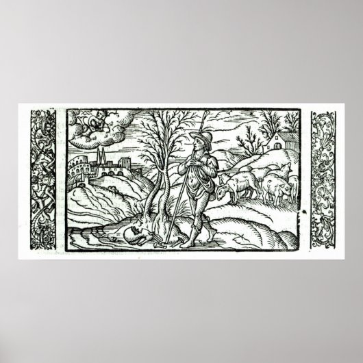 Maand van januari van een kalender van de schapenh poster (Voorkant)