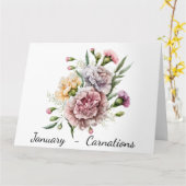 Maand van januari Verjaardag Kaart (Gele Bloem)