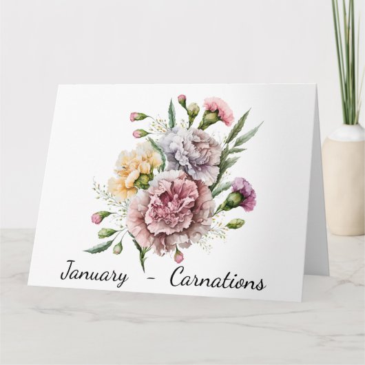 Maand van januari Verjaardag Kaart (Voorkant)