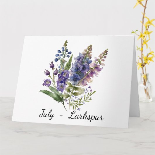 Maand van juli Verjaardag Kaart (Gele Bloem)