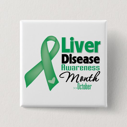 maand van leverziekte vierkante button 5,1 cm (Voorkant)