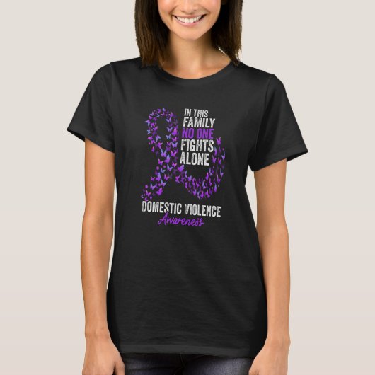 Maand van maandelijkse bewustmaking van huiselijk t-shirt (Voorkant)