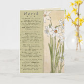 Maand van maart Geboren in Proza Bloem Kaart (Gele Bloem)