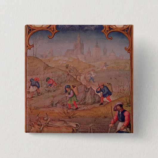 Maand van maart vierkante button 5,1 cm (Voorkant)