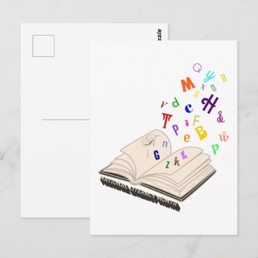 Maand van nationale geletterdheid briefkaart (Voorkant / Achterkant)