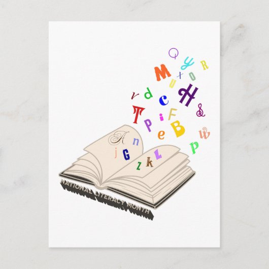 Maand van nationale geletterdheid briefkaart (Voorkant)