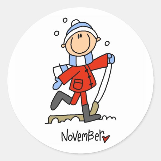 Maand van november ronde sticker (Voorkant)