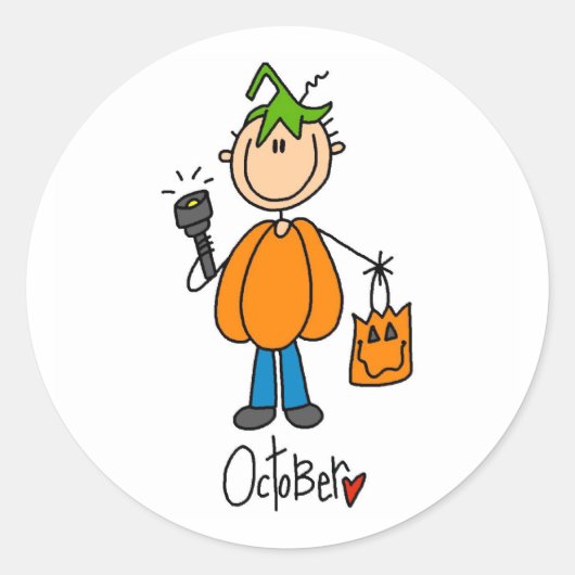 Maand van oktober ronde sticker (Voorkant)