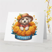 Maand van oktober Verjaardag Kaart (Gele Bloem)