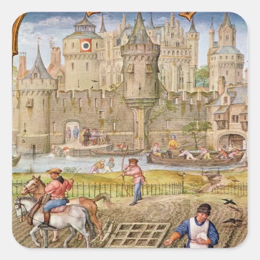 Maand van oktober vierkante sticker (Voorkant)