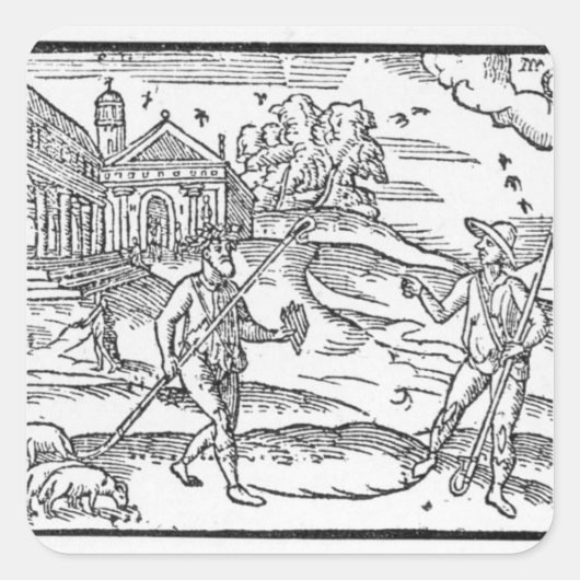 Maand van september "The Shepheardes Calender" Vierkante Sticker (Voorkant)