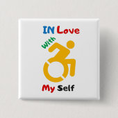 Maand van trots op een beperking vierkante button 5,1 cm (Voorkant)