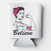 Maand voor borstkanker Vrouwen geloven roze Blikjeskoeler (Voorkant)