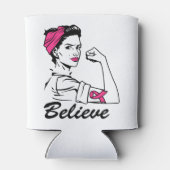 Maand voor borstkanker Vrouwen geloven roze Blikjeskoeler (Achterkant)