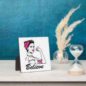 Maand voor borstkanker Vrouwen geloven roze Fotoplaat (Insitu)