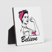 Maand voor borstkanker Vrouwen geloven roze Fotoplaat (Voorkant)