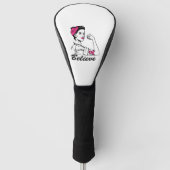 Maand voor borstkanker Vrouwen geloven roze Golfheadcover (Voorkant)