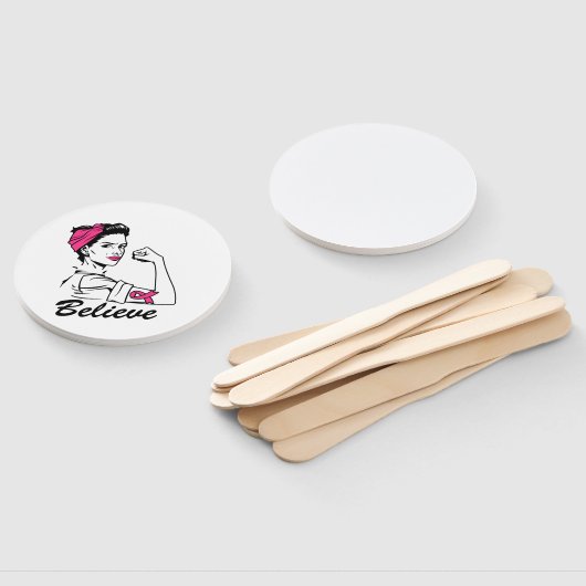 Maand voor borstkanker Vrouwen geloven roze Handwaaier (Niet-gemonteerd)