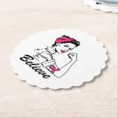 Maand voor borstkanker Vrouwen geloven roze Kartonnen Onderzetters (Gekanteld)