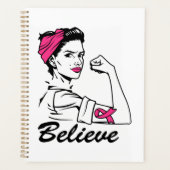 Maand voor borstkanker Vrouwen geloven roze Planner (Voorkant)