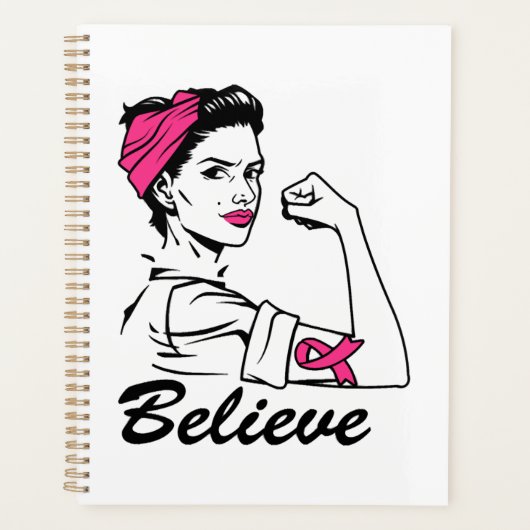 Maand voor borstkanker Vrouwen geloven roze Planner (Voorkant)