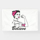 Maand voor borstkanker Vrouwen geloven roze Spandoek (Horizontaal)