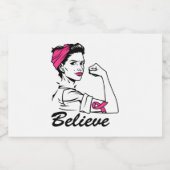 Maand voor borstkanker Vrouwen geloven roze Voedselcontainer Etiket (Enkel label)