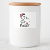 Maand voor borstkanker Vrouwen geloven roze Voedselcontainer Etiket (Voorkant)