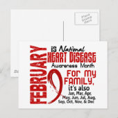 Maand voor de bewustmaking van hartziekten voor mi briefkaart (Voorkant / Achterkant)