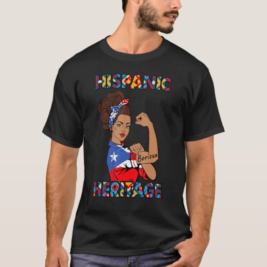 Maand voor het erfgoed van ispanic Vrouwen Puerto  T-shirt (Voorkant)