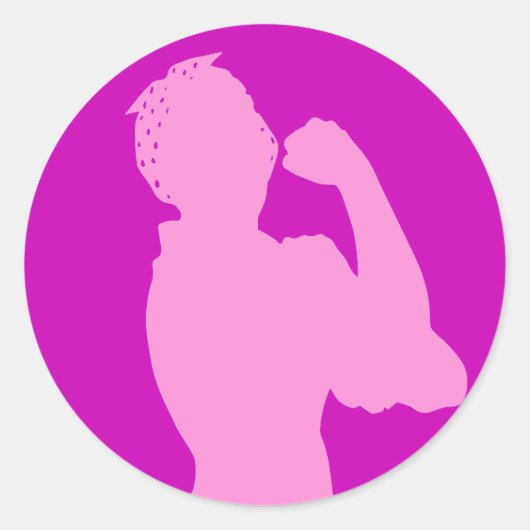 Maand voor vrouwengeschiedenis Rosie de Riveter Pi Ronde Sticker (Voorkant)