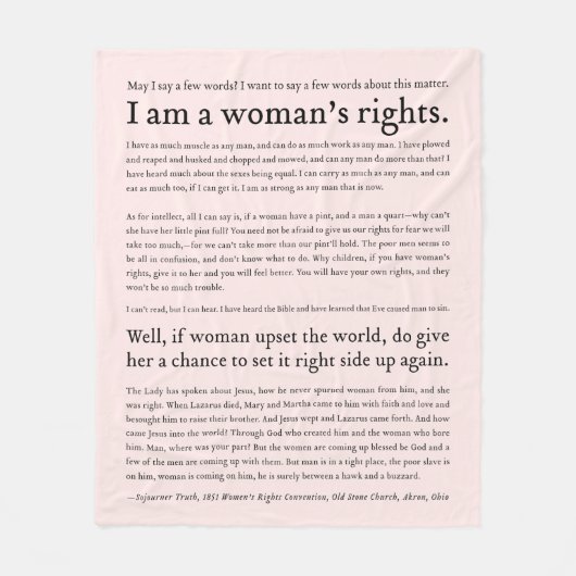 Maand voor vrouwengeschiedenis Sojourner Truth cit Fleece Deken (Voorkant)