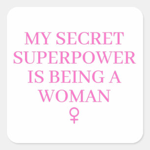 Maand vrouwengeschiedenis als vrouw-Superpower Vierkante Sticker