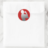 Maand vrouwengeschiedenis Rosie Riveter Scarlet/Gr Ronde Sticker (Tas)